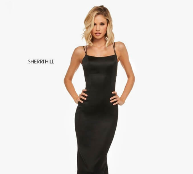 Blonde in Black Sherri Hill Dress