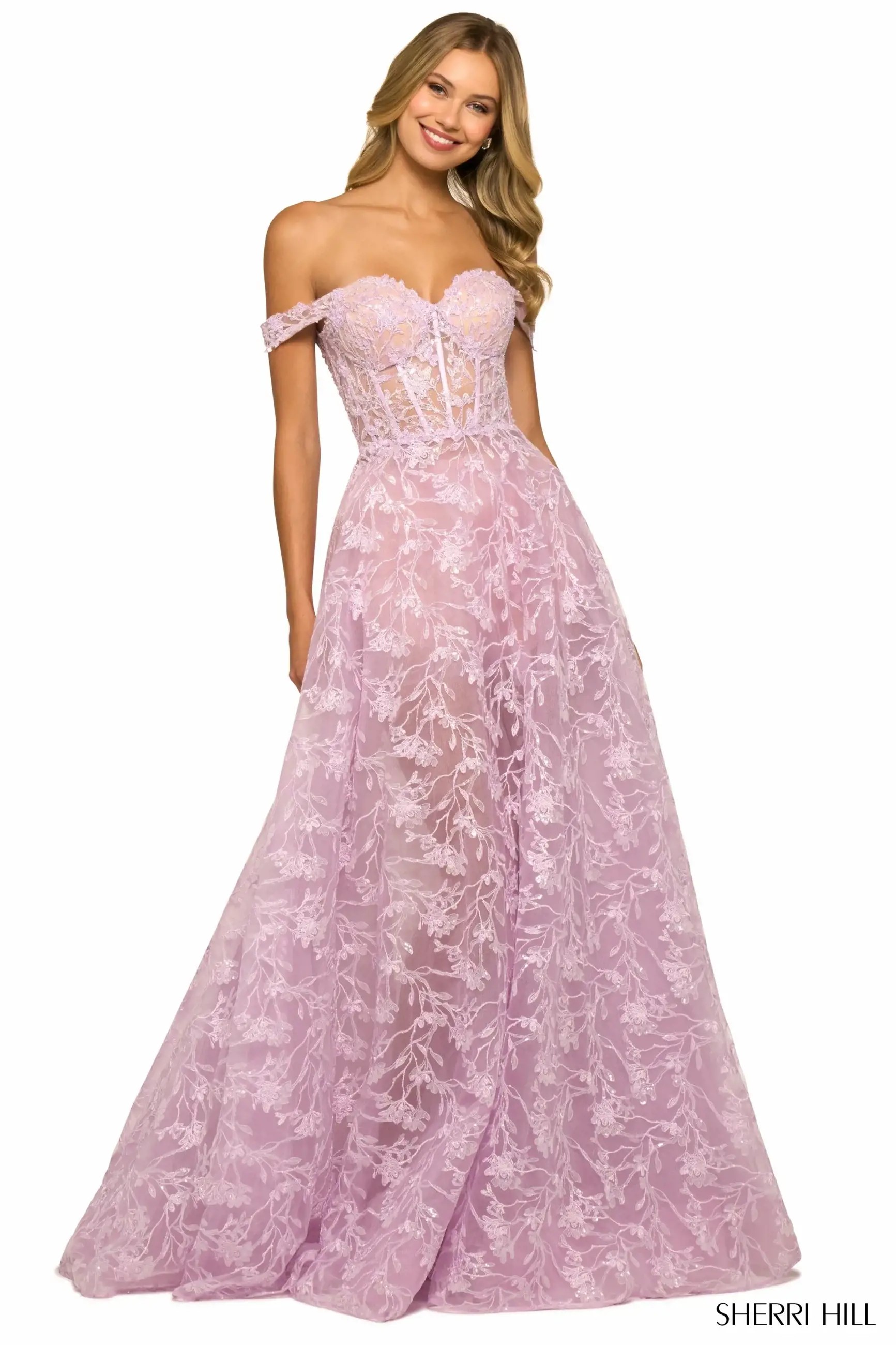 Blonde in Pink Sherri Hill Dress