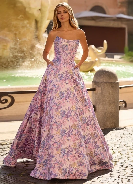 Model wearing a Sherri Hill dress